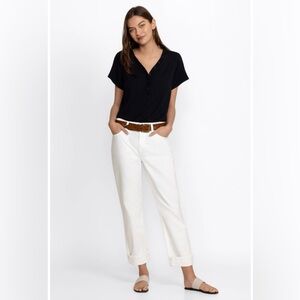 Johnny Was Barcelona Boyfriend Jeans in White NWT